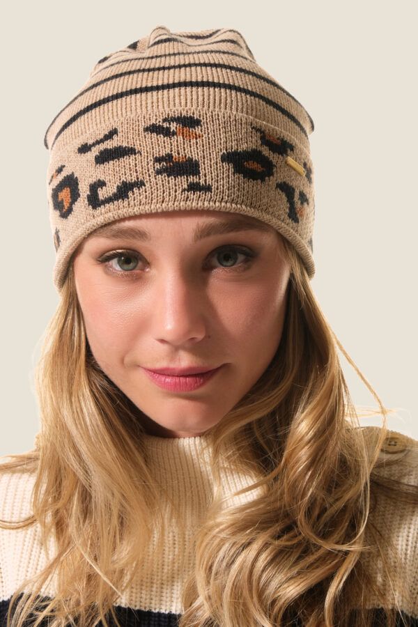 Bonnet jacquard léopard Cuoco