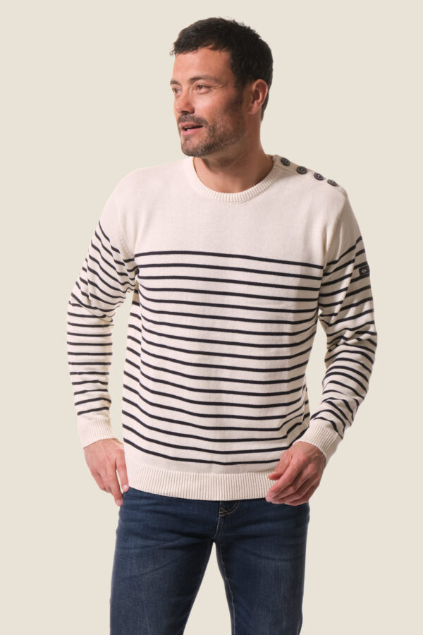 Pull homme rayé et bloc color Merlin